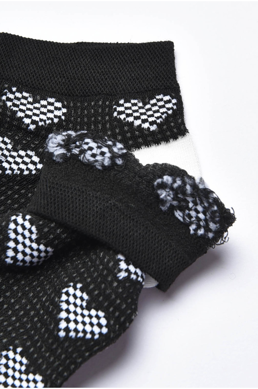 Шкарпетки жіночі спортивні демісезонні чорного кольору 0715-4 202425