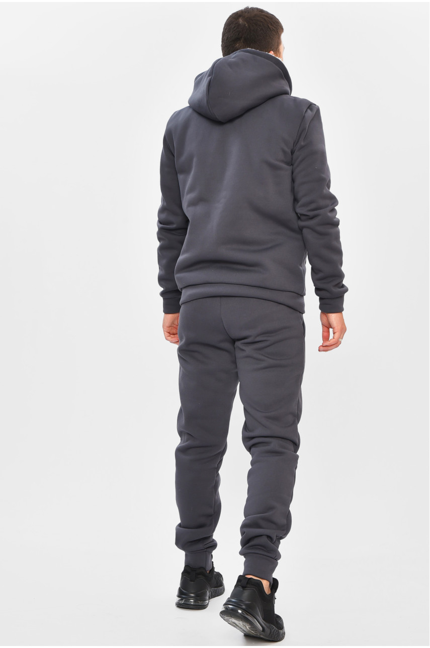 Спортивний костюм чоловічий на флісі темно-сірого кольору 003 202426 Спортивний костюм чоловічий на флісі темно-сірого кольору 003 202426