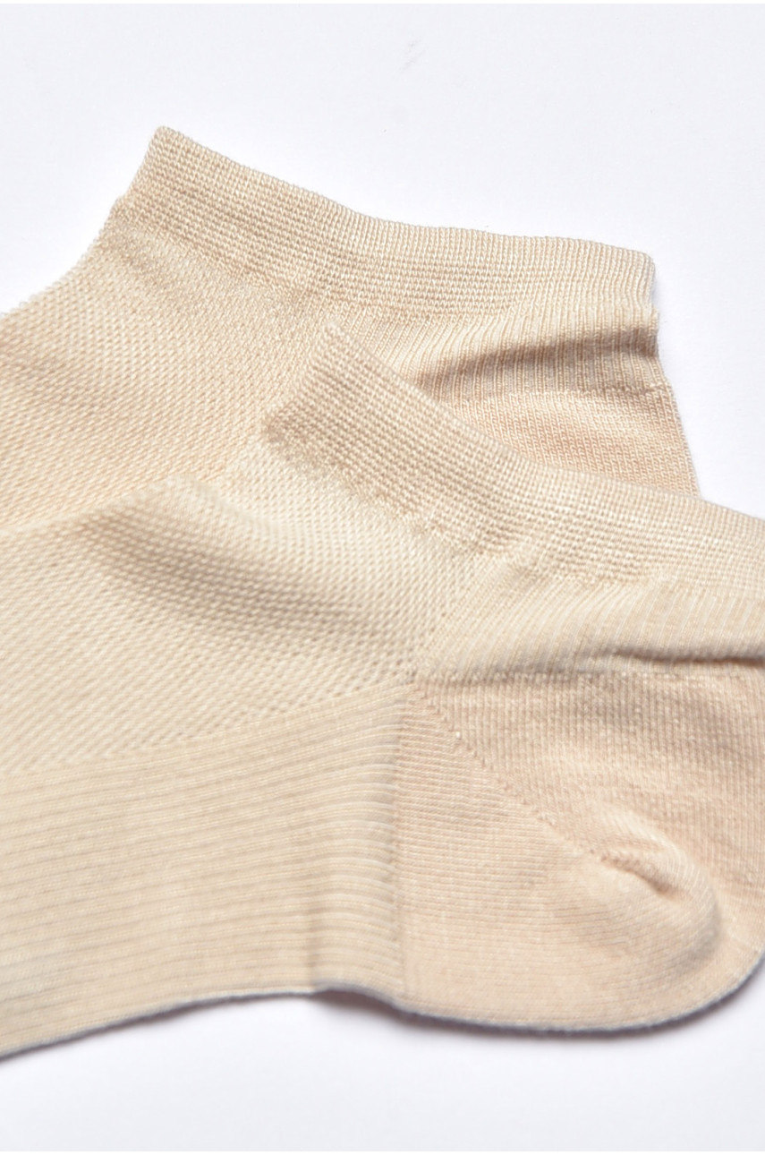 Шкарпетки жіночі спортивні демісезонні бежевого кольору в201 202431