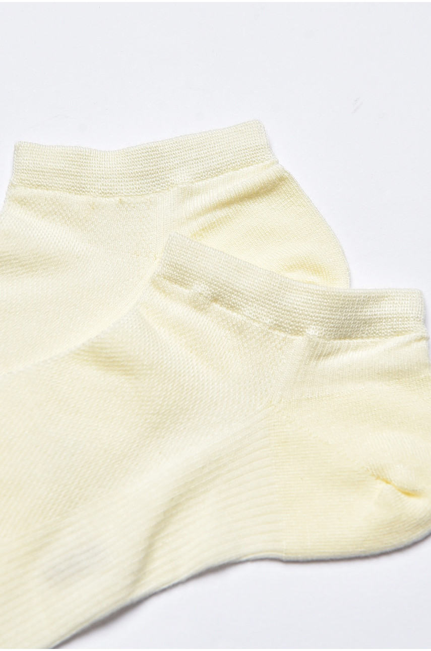 Шкарпетки жіночі спортивні демісезонні молочного кольору в201 202432