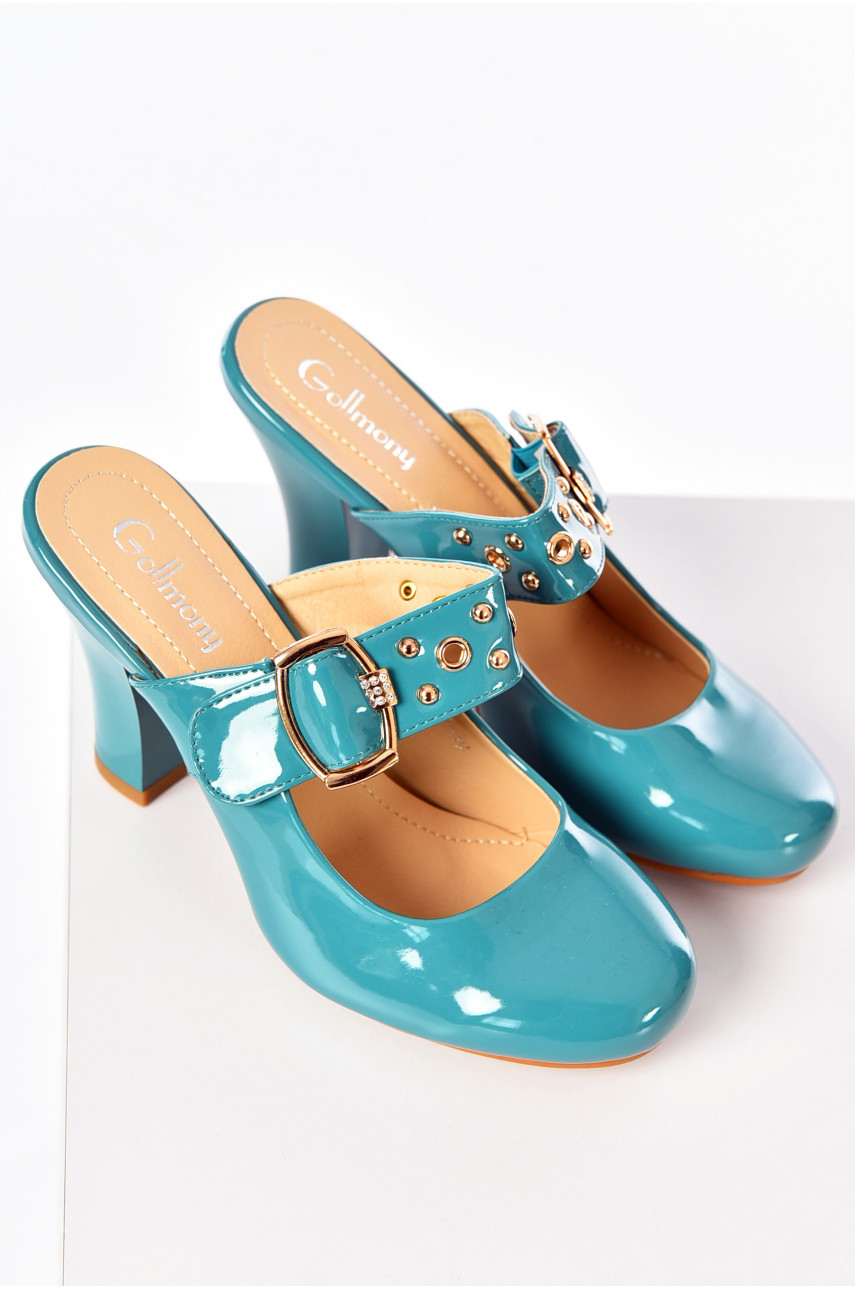 Шлепки женские темно-бирюзового цвета 1031 202454 Шлепки женские темно-бирюзового цвета 1031 202454