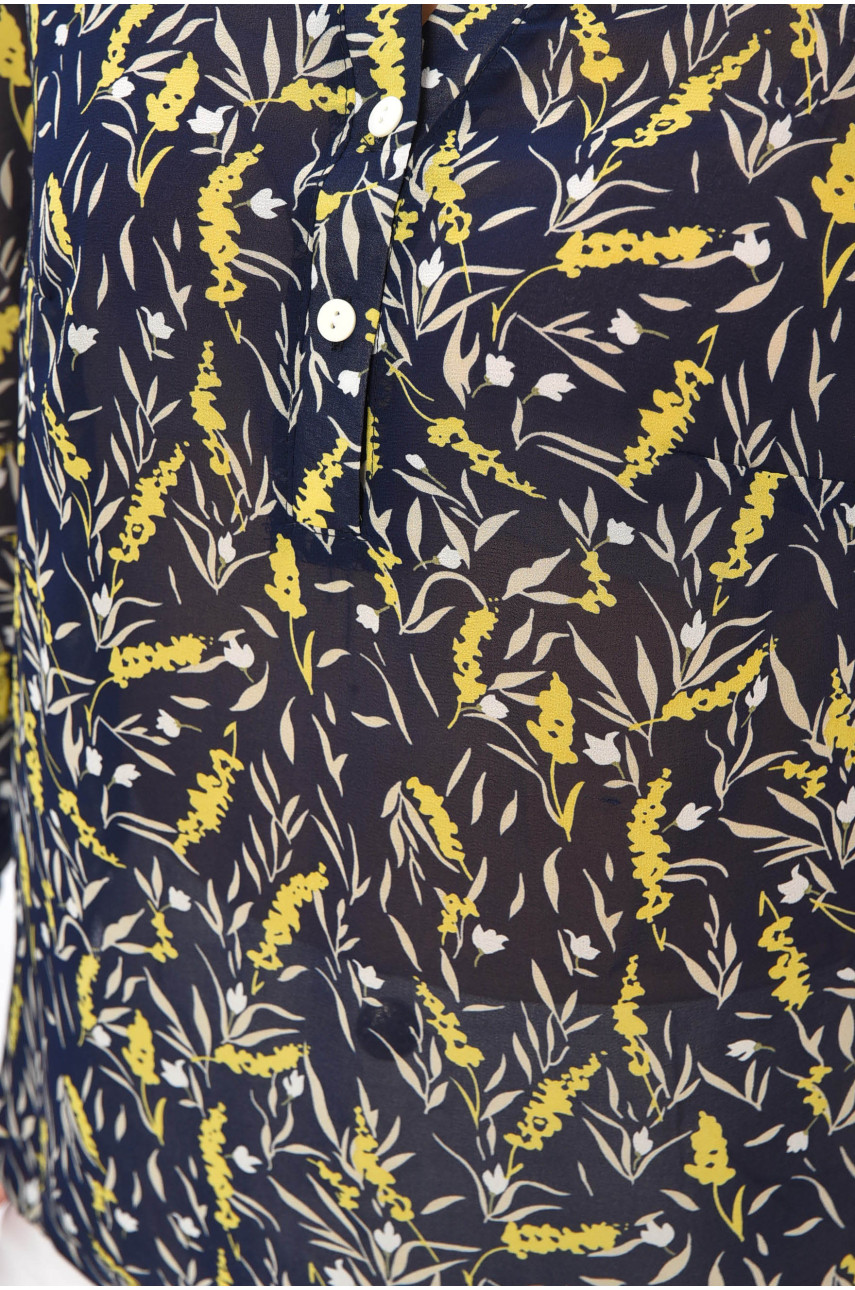 Блуза женская тёмно-синего цвета с принтом 18151 202463 Блуза женская тёмно-синего цвета с принтом 18151 202463