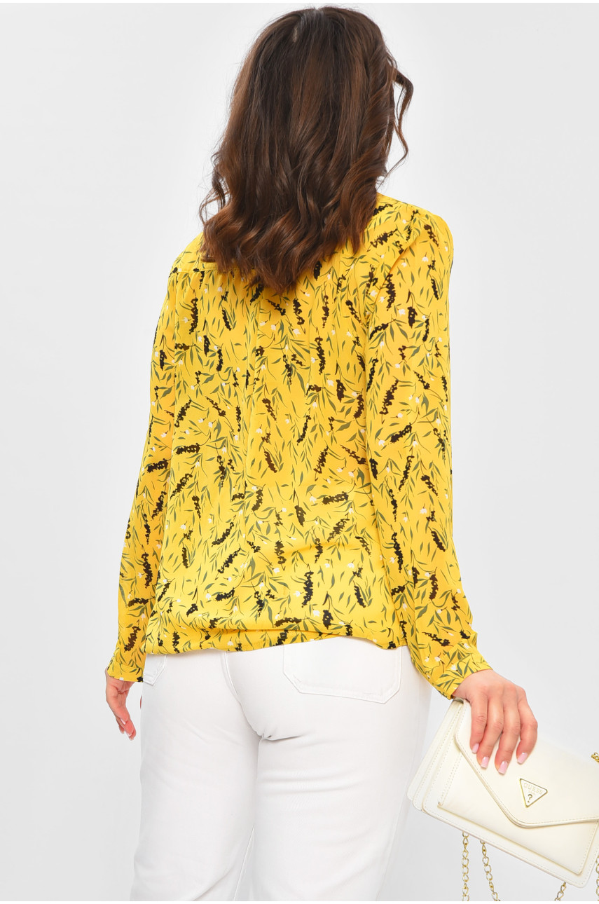 Блуза женская жёлтого цвета с принтом 18151 202464 Блуза женская жёлтого цвета с принтом 18151 202464