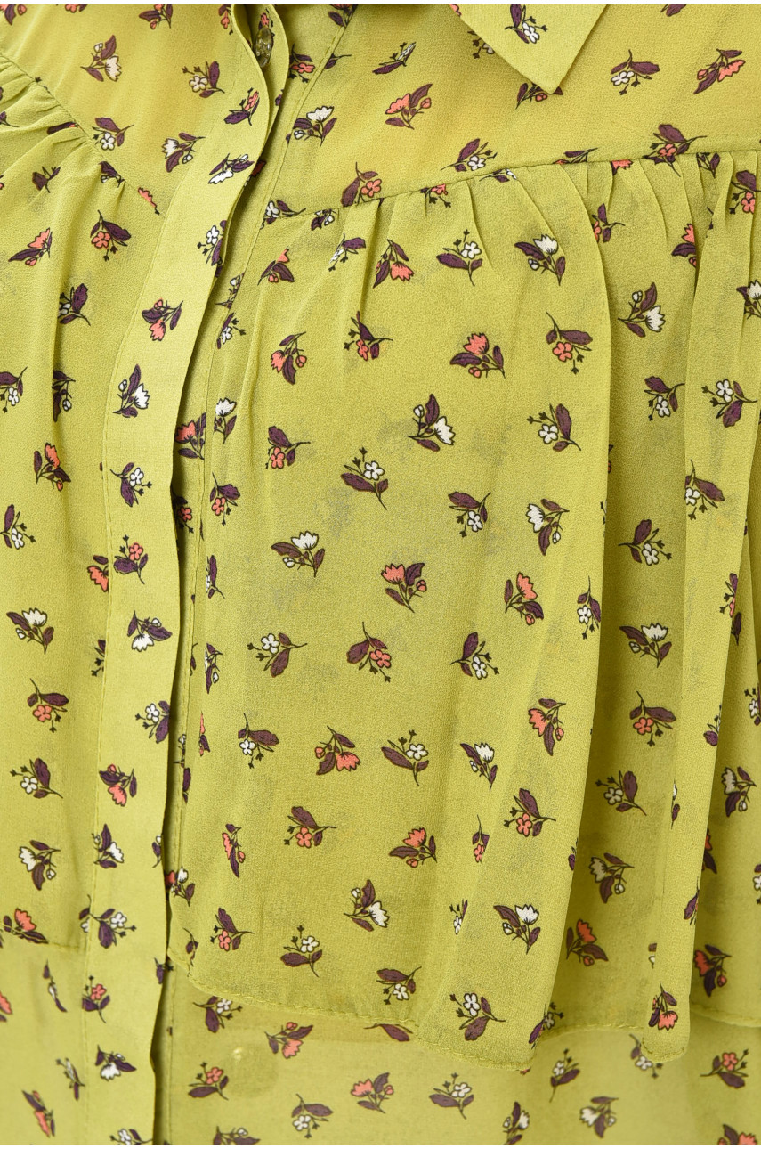 Блуза женская зеленого цвета с принтом 7155 202467