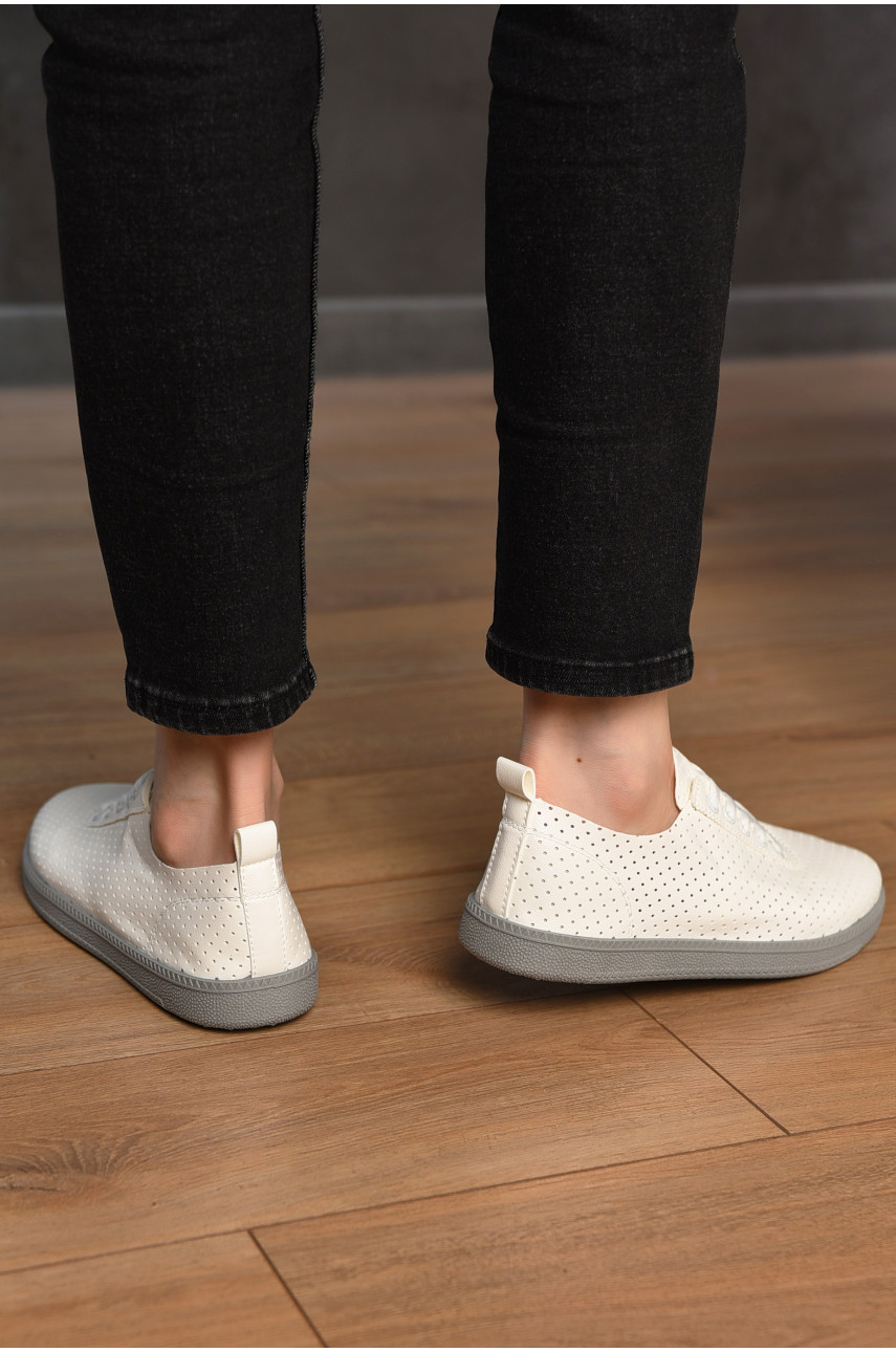 Мокасины женские белого цвета Н50-5 202468