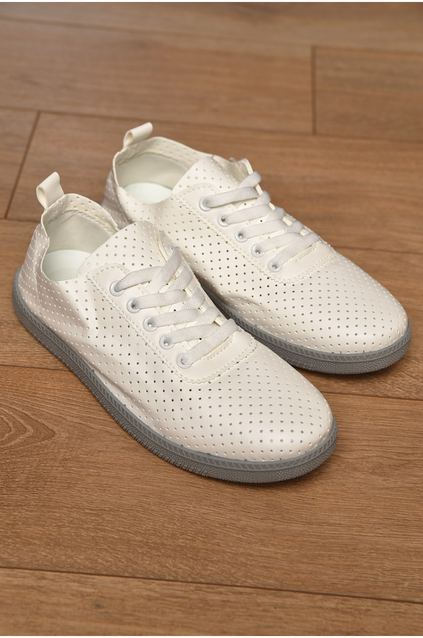 Мокасины женские белого цвета Н50-5 202468