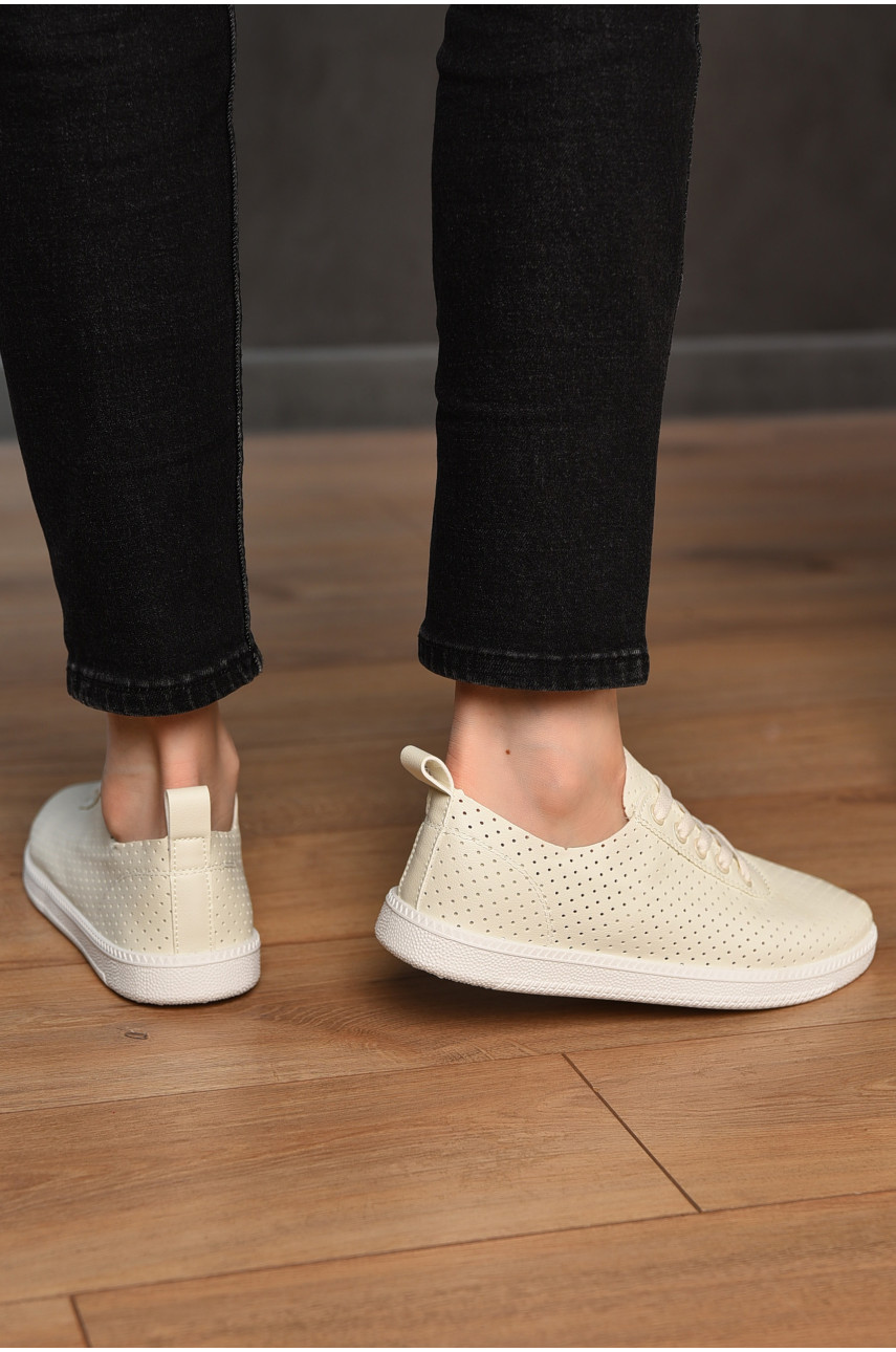 Мокасины женские белого цвета Н50-7 202471