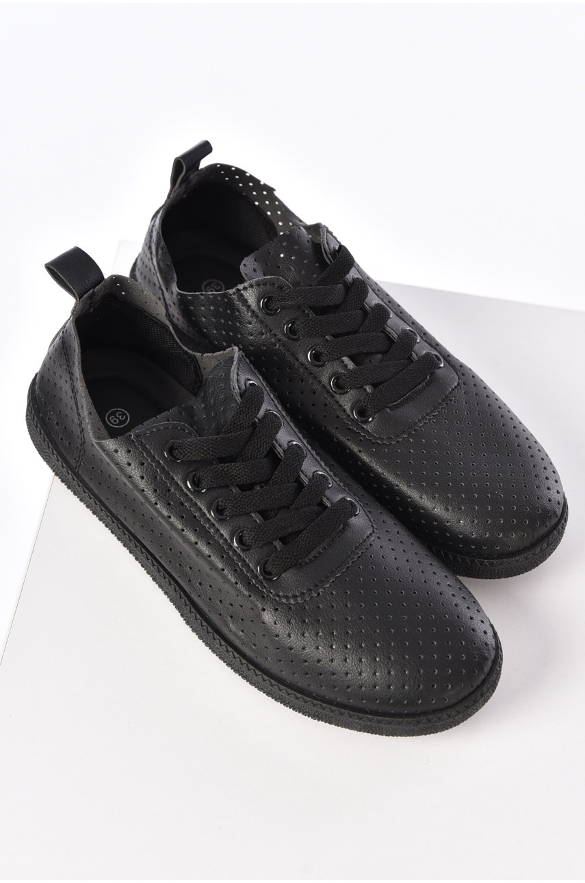 Мокасины женские черного цвета Н50-1 202472