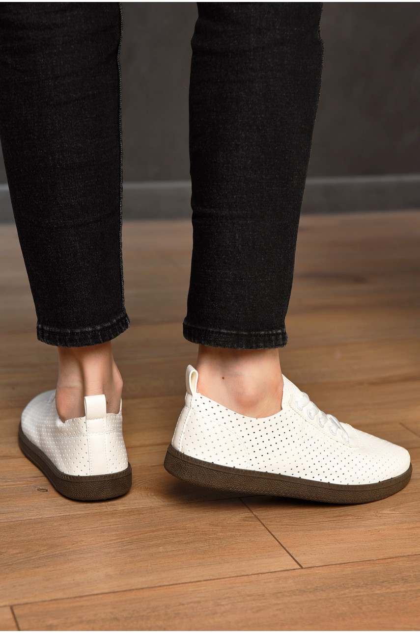 Мокасины женские белого цвета Н50-7 202474