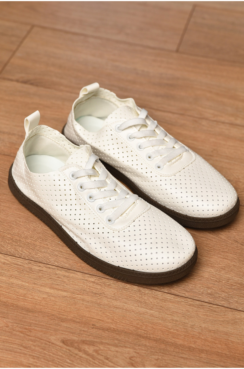 Мокасины женские белого цвета Н50-7 202474