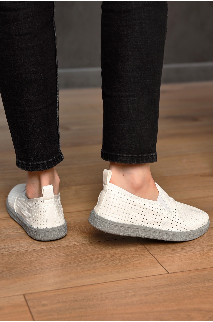 Мокасины женские белого цвета Н51-5 202478