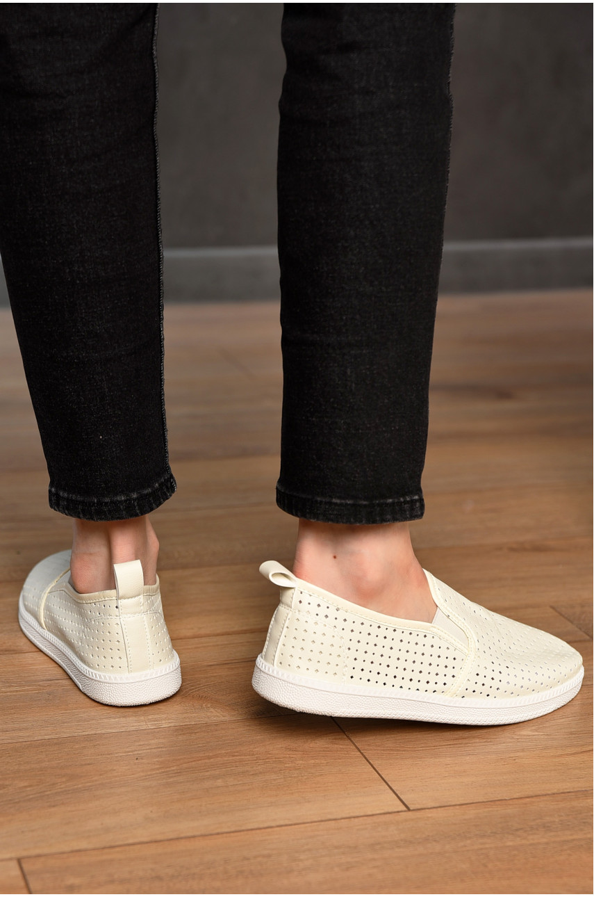 Мокасины женские белого цвета Н51-8 202481