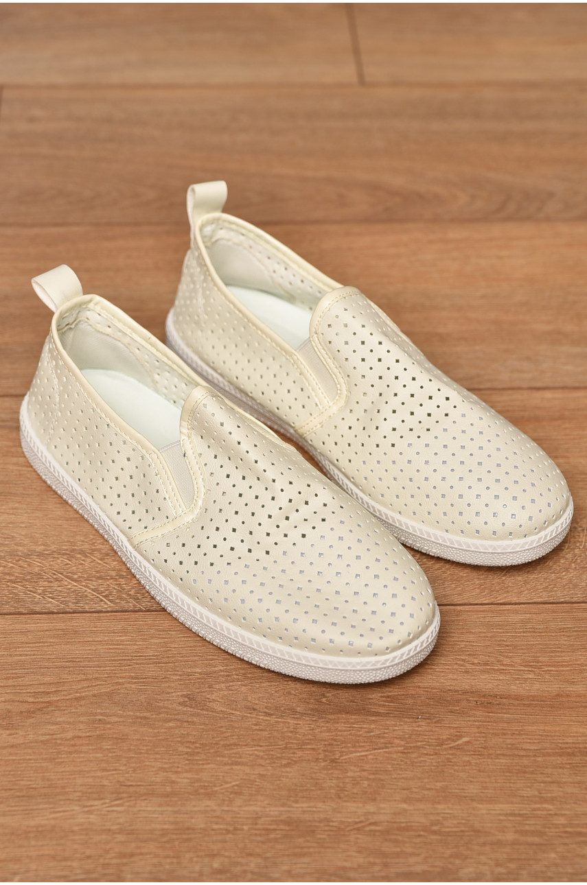 Мокасины женские белого цвета Н51-8 202481