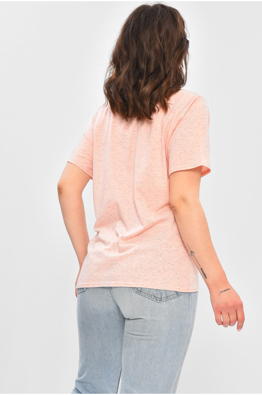 Футболка женская однотонная розового цвета 00043 202488