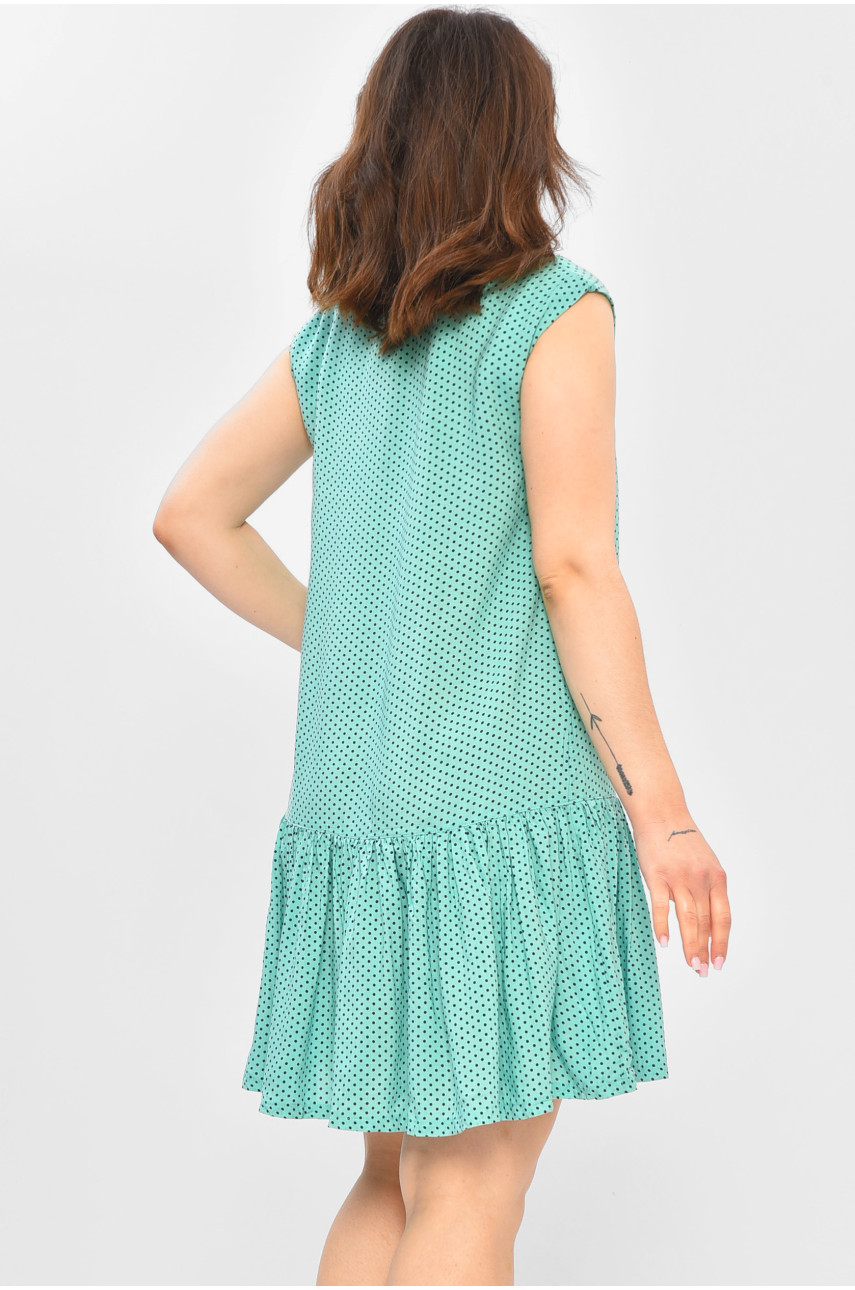 Сукня жіноча м'ятного кольору з принтом 0041 202536