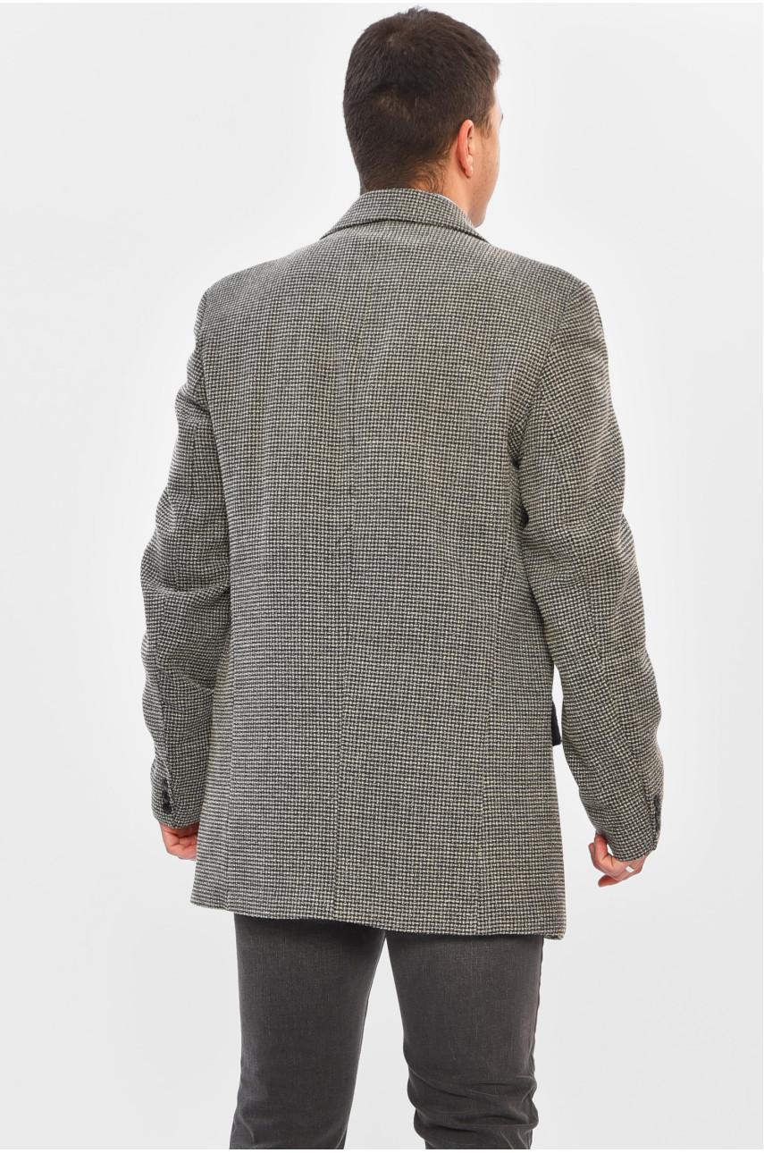 Пиджак мужской однотонный тёмно-серого цвета с принтом 202540 Пиджак мужской однотонный тёмно-серого цвета с принтом 202540