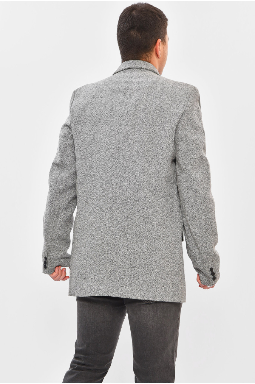 Пиджак мужской однотонный серого цвета 202543 Пиджак мужской однотонный серого цвета 202543