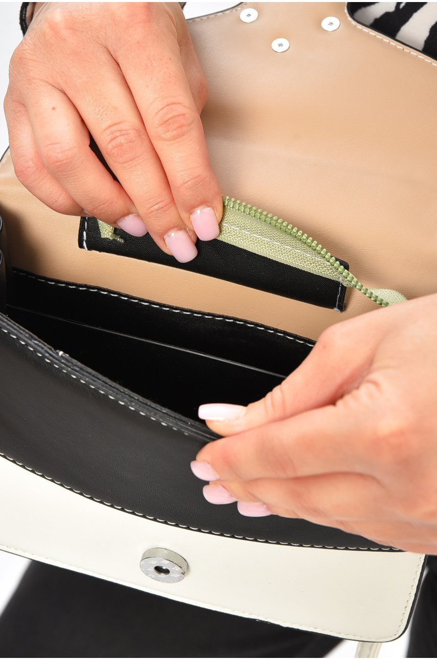 Сумка женская из экокожи белого цвета 0002 202551 Сумка женская из экокожи белого цвета 0002 202551