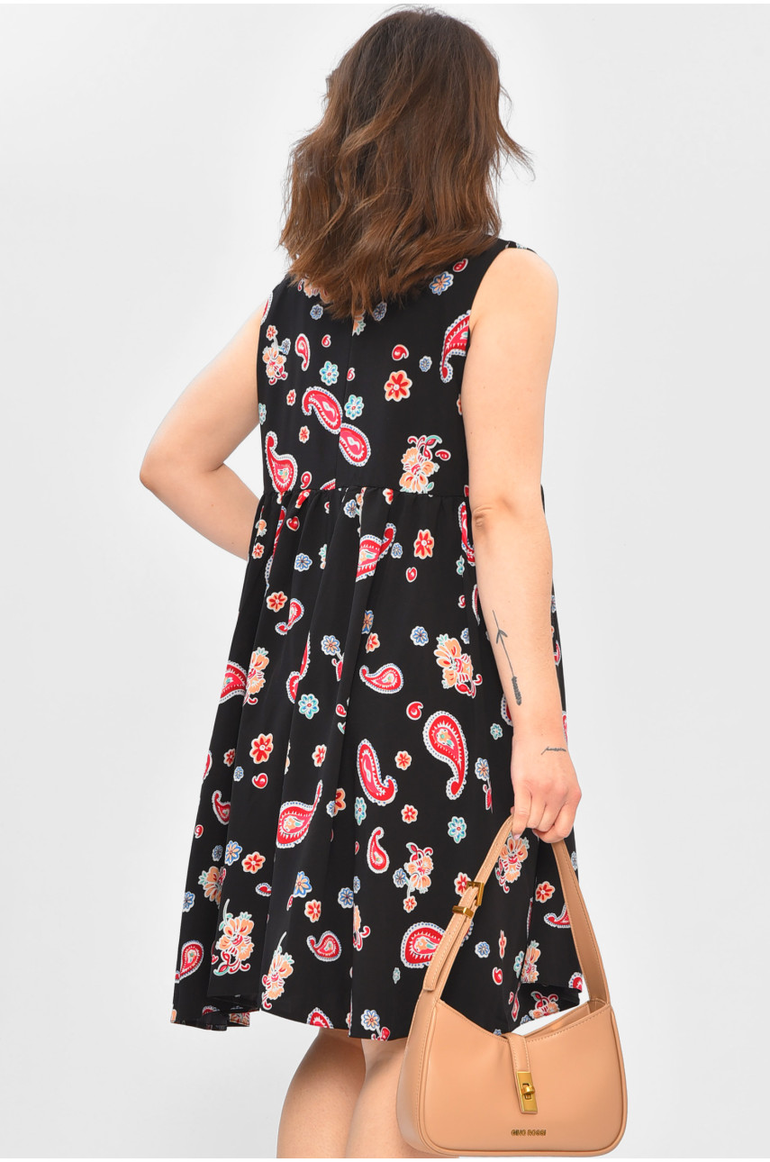 Сукня жіноча чорного кольору з принтом 0047 202552