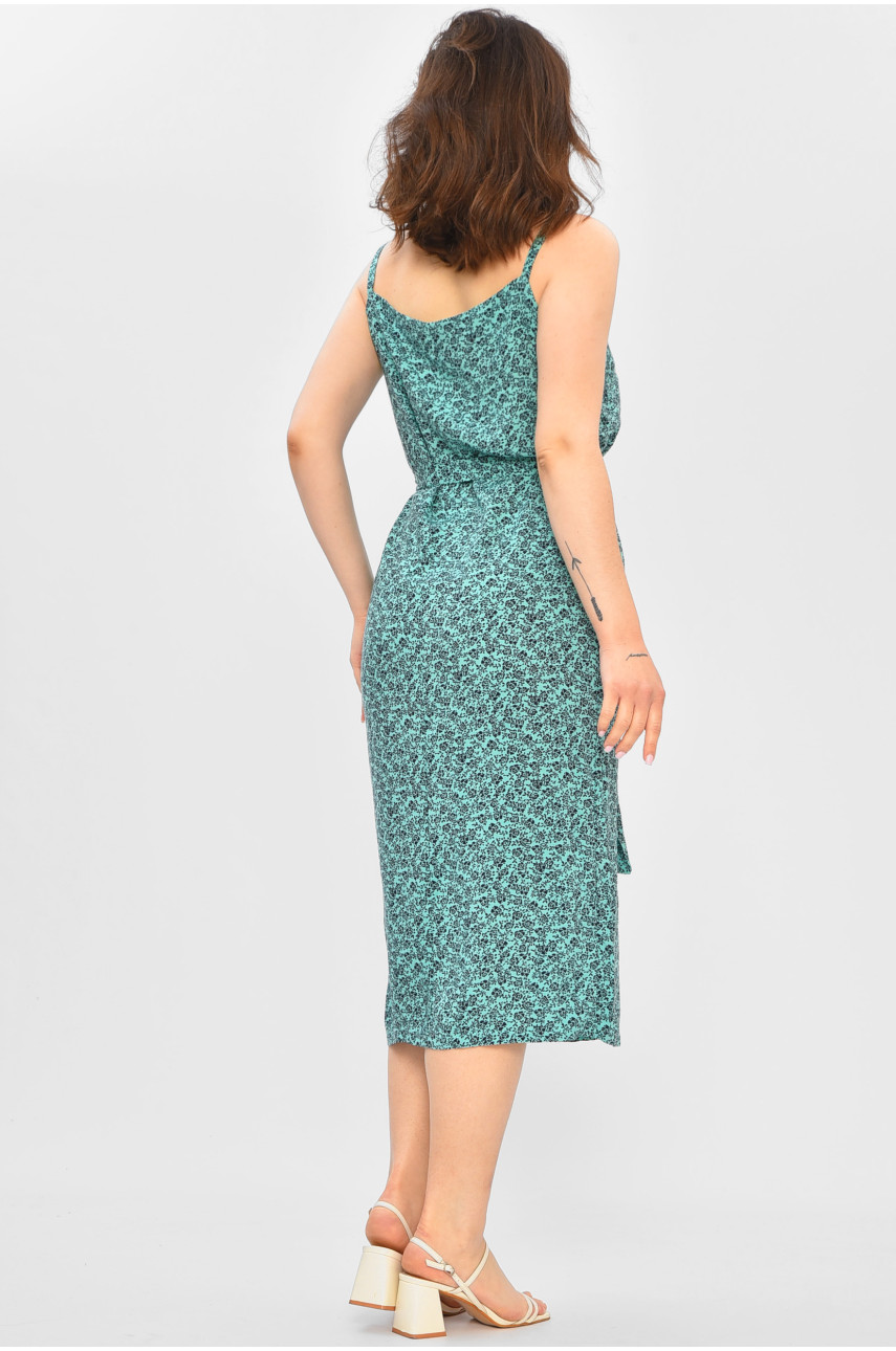 Сарафан женский зеленого цвета с принтом 202557 Сарафан женский зеленого цвета с принтом 202557