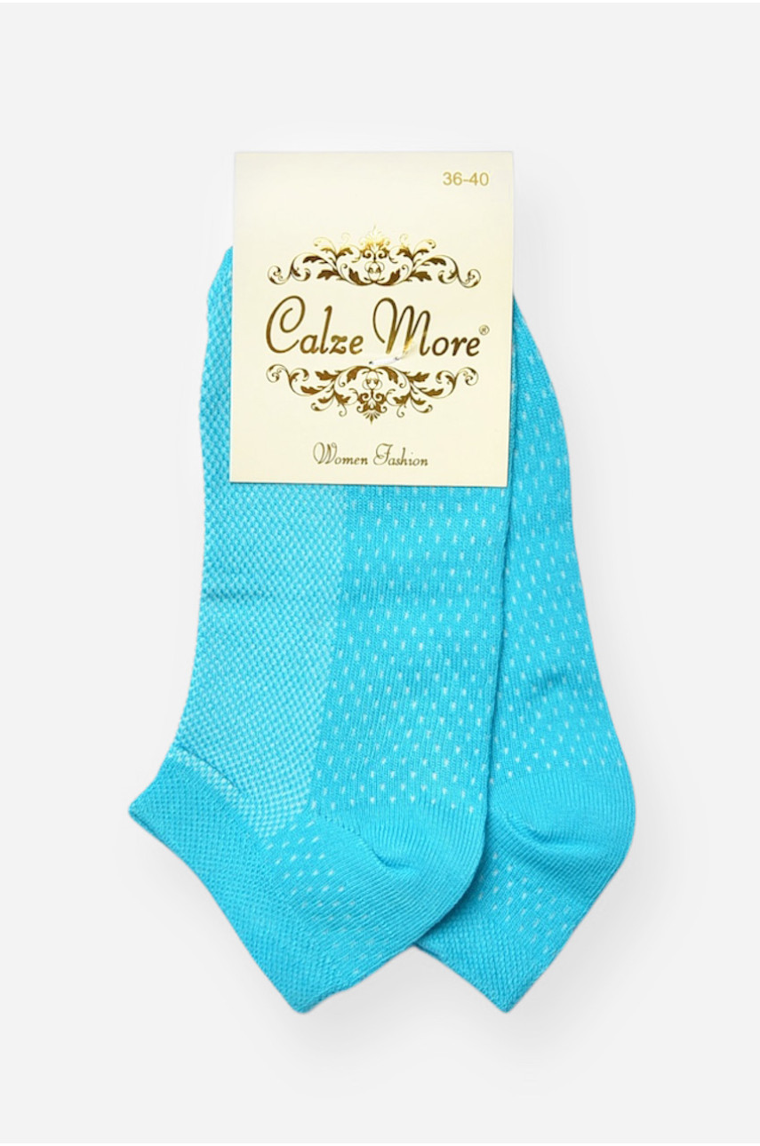 Носки женские демисезонные спортивные голубого цвета 909 202574