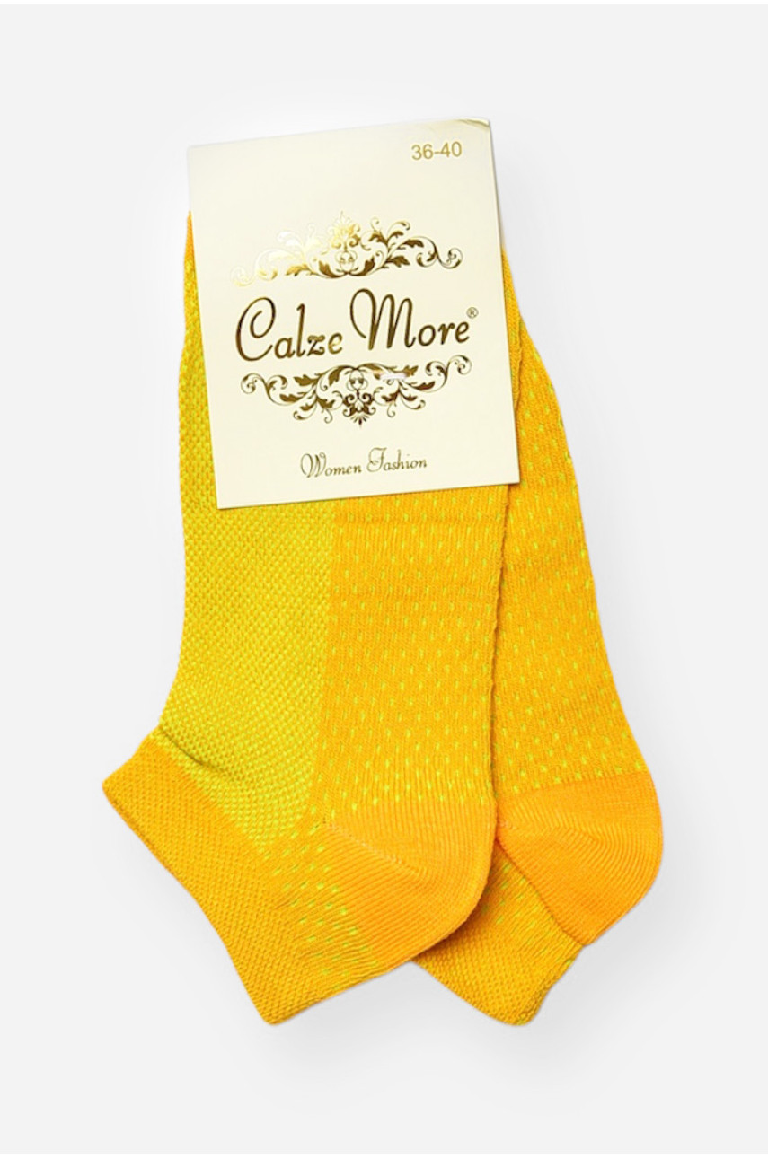 Носки женские демисезонные спортивные желтого цвета 909 202577