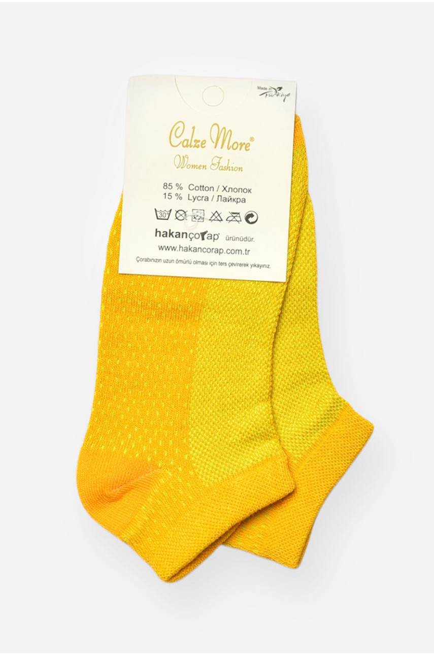 Носки женские демисезонные спортивные желтого цвета 909 202577