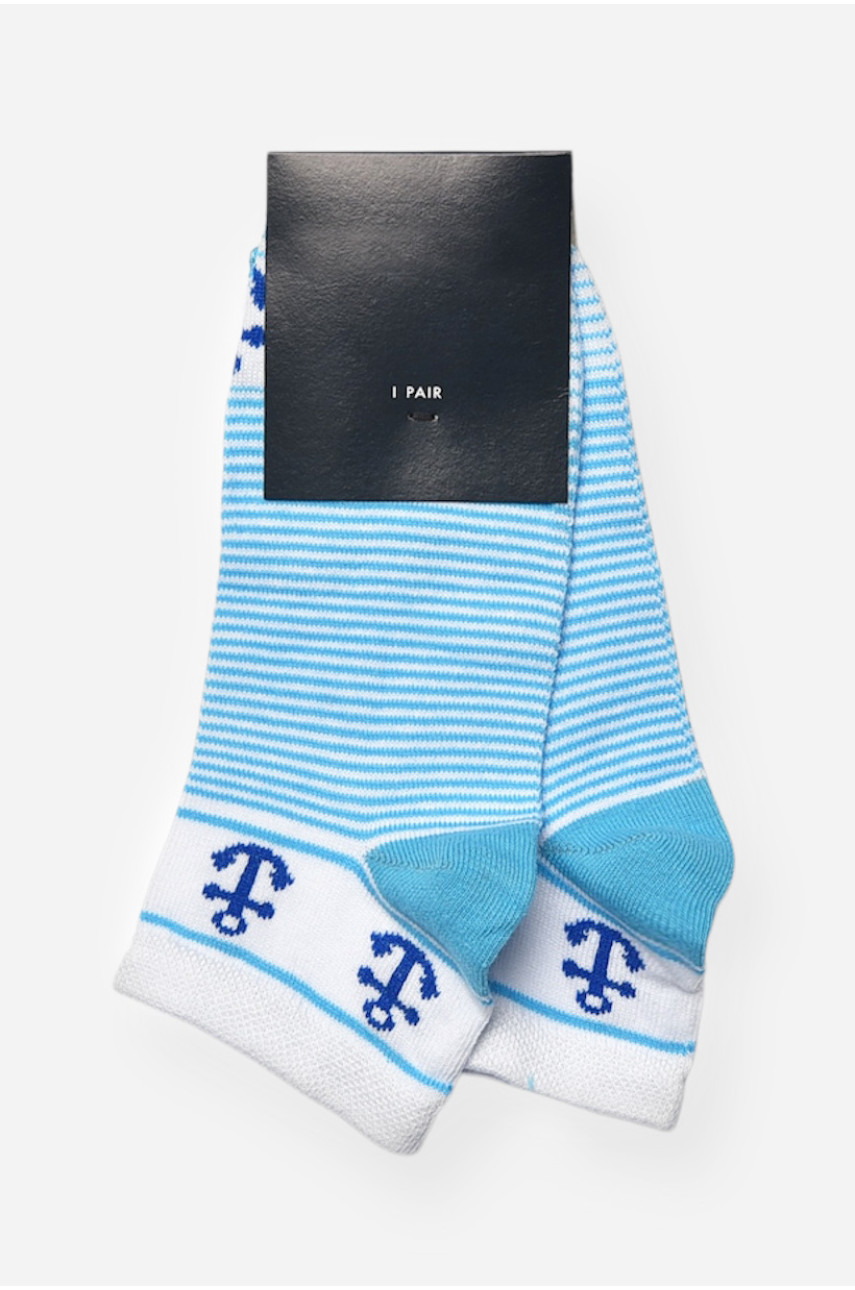 Носки женские демисезонные спортивные голубого цвета 311 202587