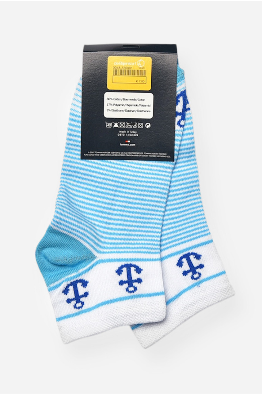 Носки женские демисезонные спортивные голубого цвета 311 202587