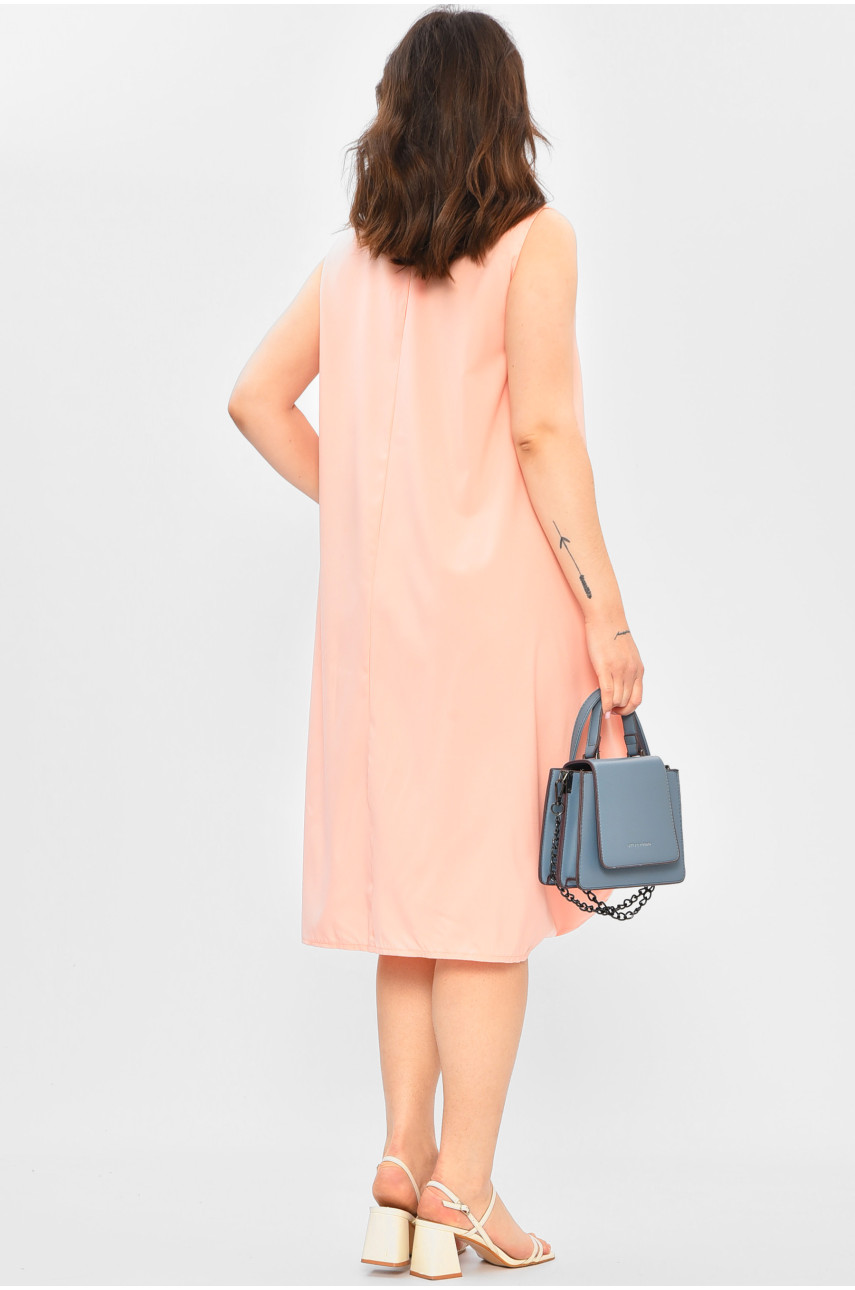 Сукня жіноча однотонна персикового кольору 202598