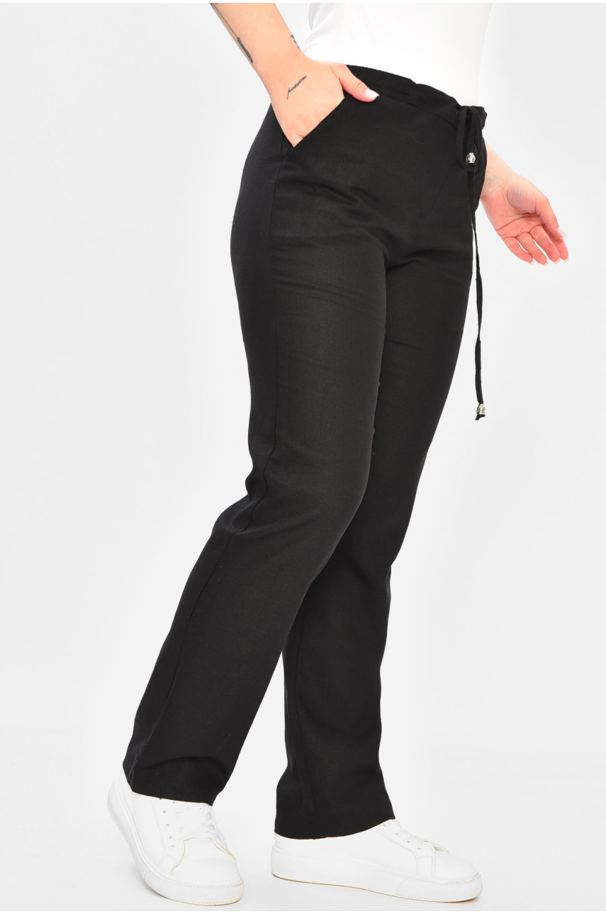 Штаны женские батальные черного цвета 202611 Штаны женские батальные черного цвета 202611