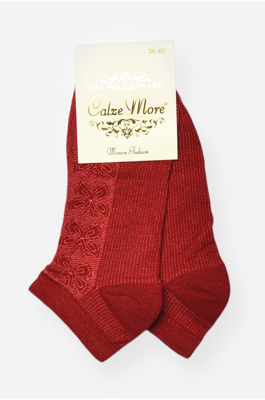 Носки женские демисезонные спортивные красного цвета 909 202618