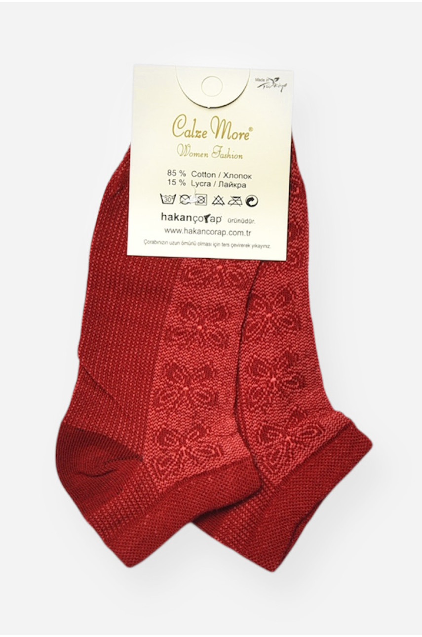 Носки женские демисезонные спортивные красного цвета 909 202618