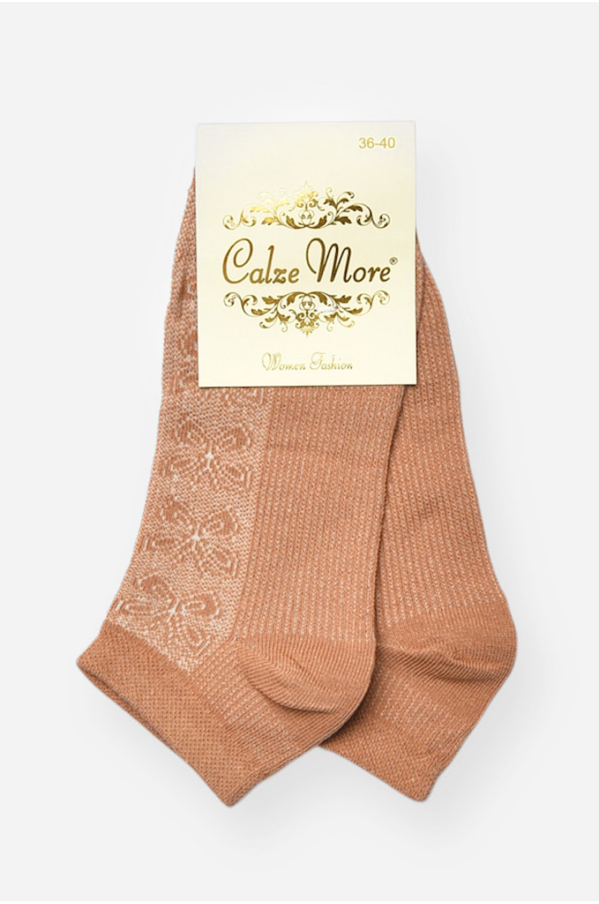 Носки женские демисезонные спортивные светло-коричневого цвета 909 202619