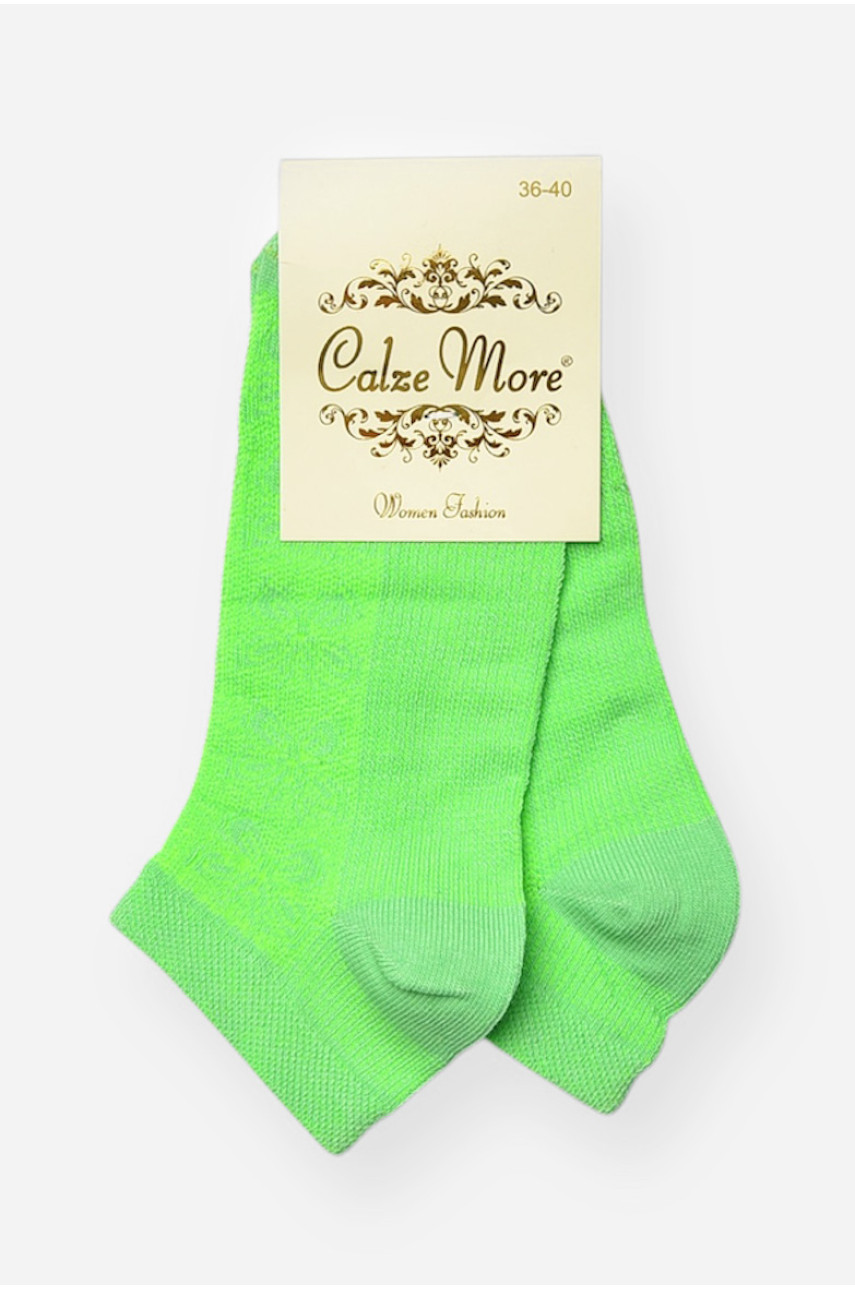 Носки женские демисезонные спортивные салатового цвета 909 202621