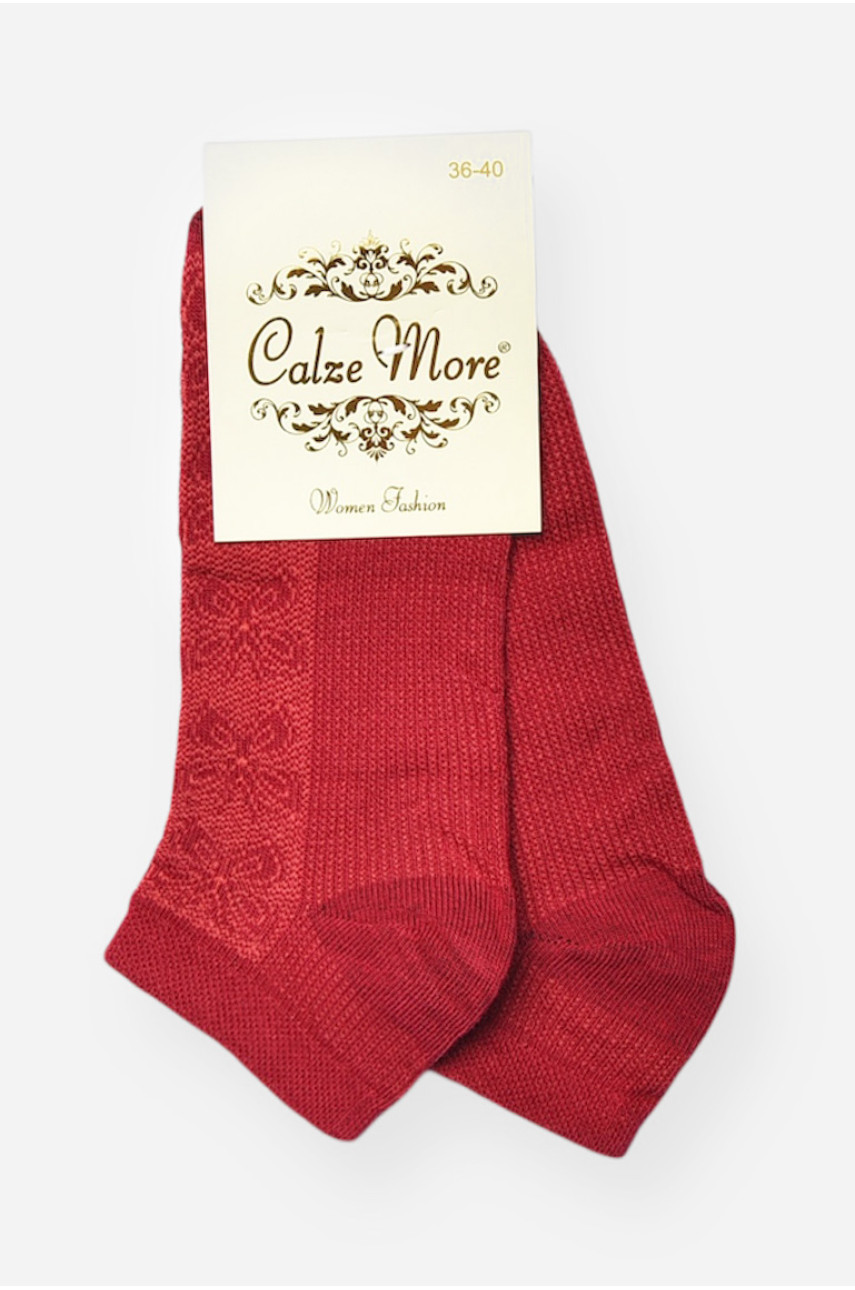 Носки женские демисезонные спортивные бордового цвета 909 202623