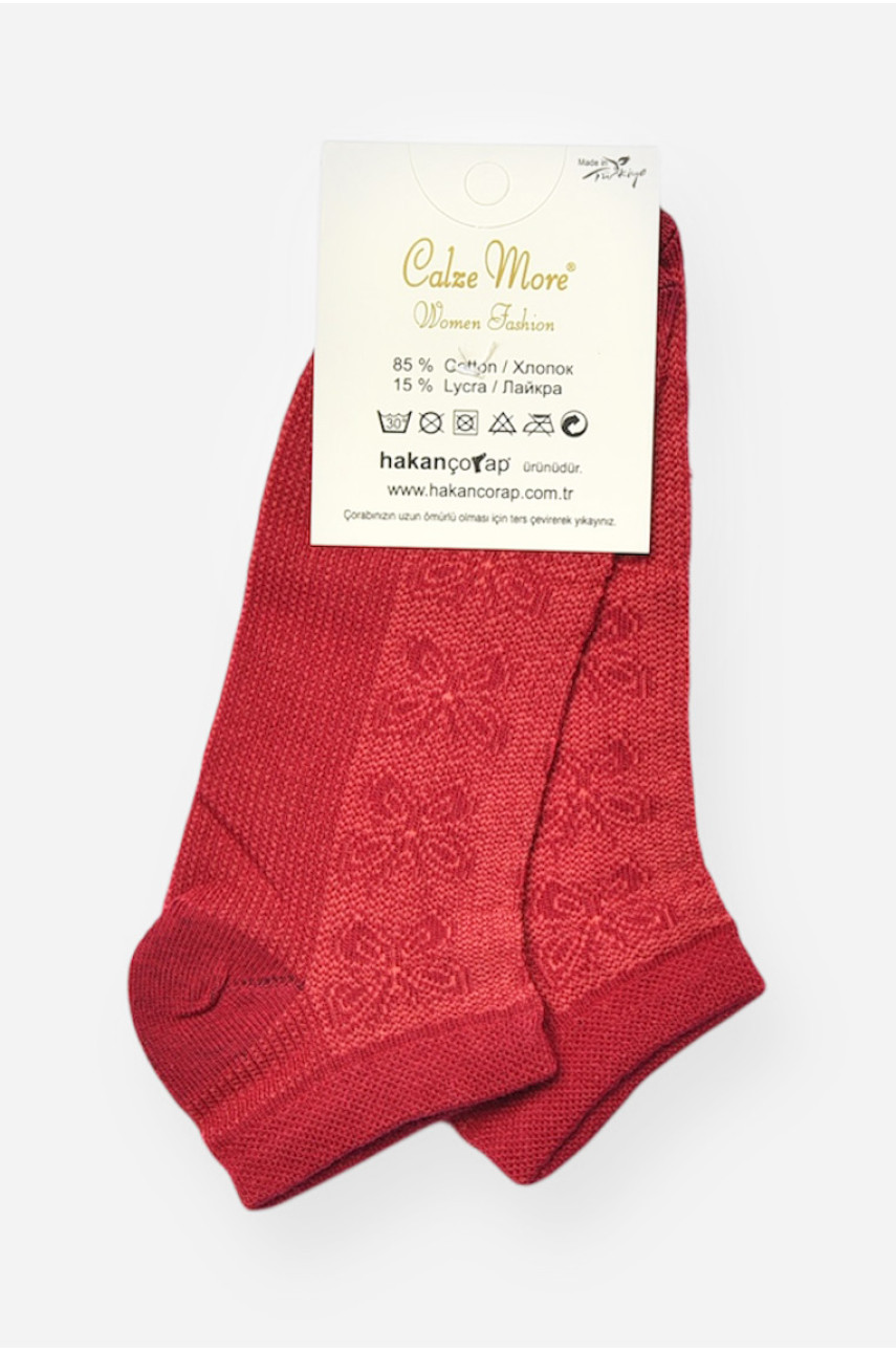 Носки женские демисезонные спортивные бордового цвета 909 202623