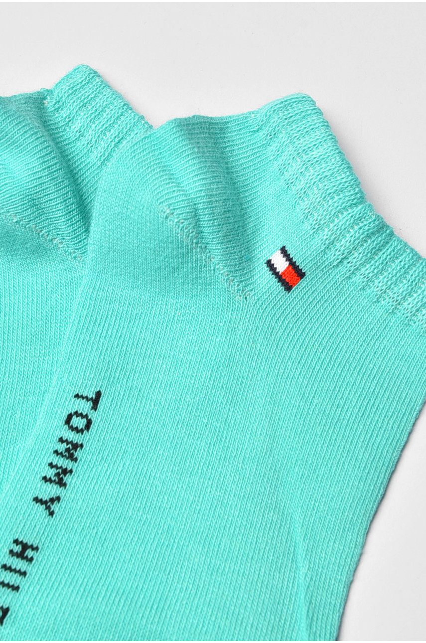 Носки женские демисезонные спортивные бирюзового цвета 003 202638