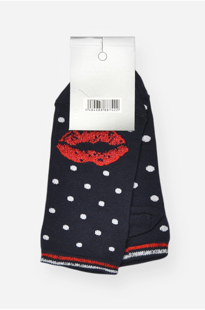 Носки женские демисезонные спортивные синего цвета 1601 202639