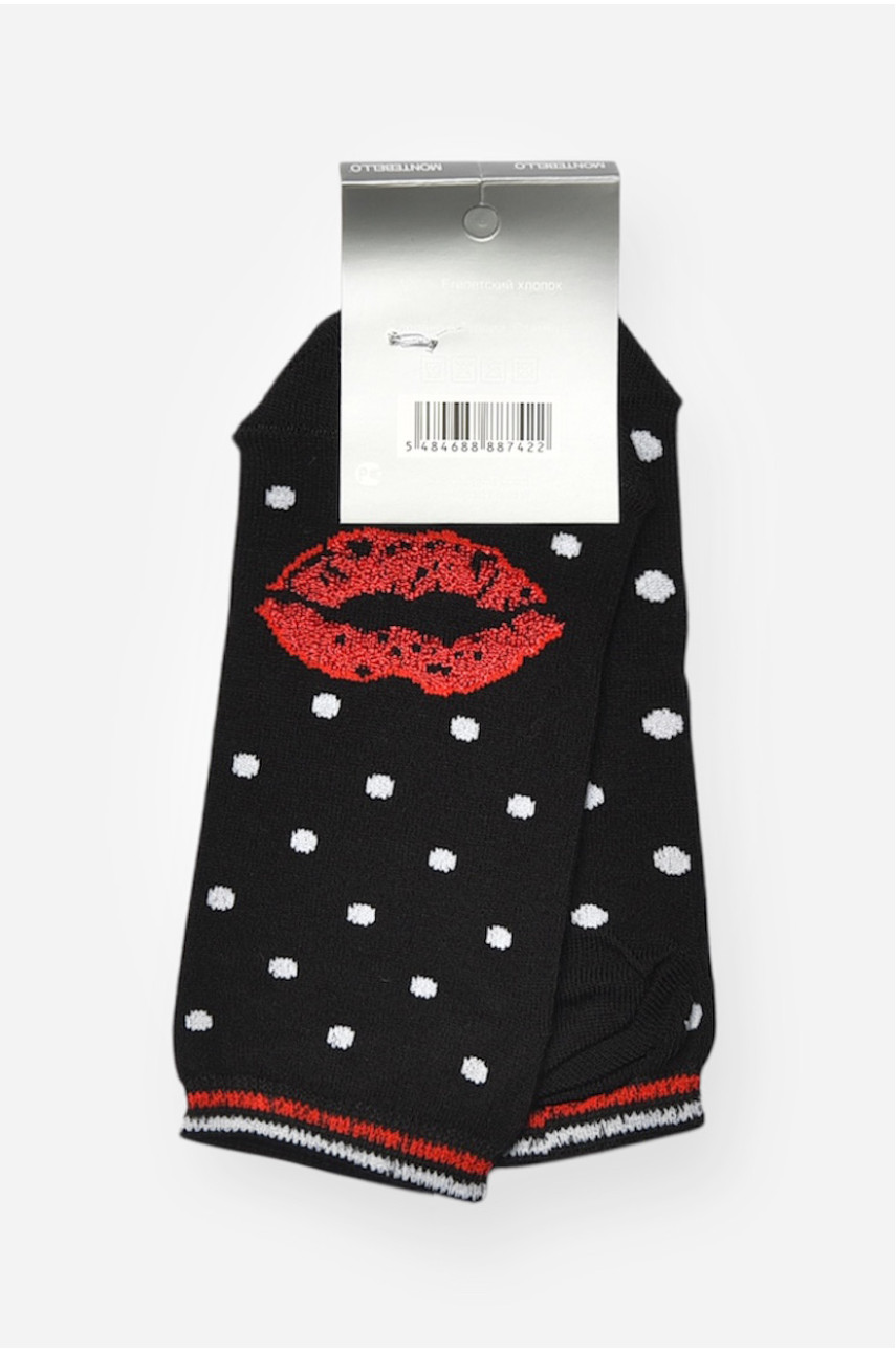 Носки женские демисезонные спортивные черного цвета 1601 202649