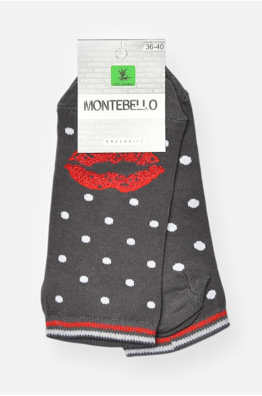 Носки женские демисезонные спортивные темно-серого цвета 1601 202650