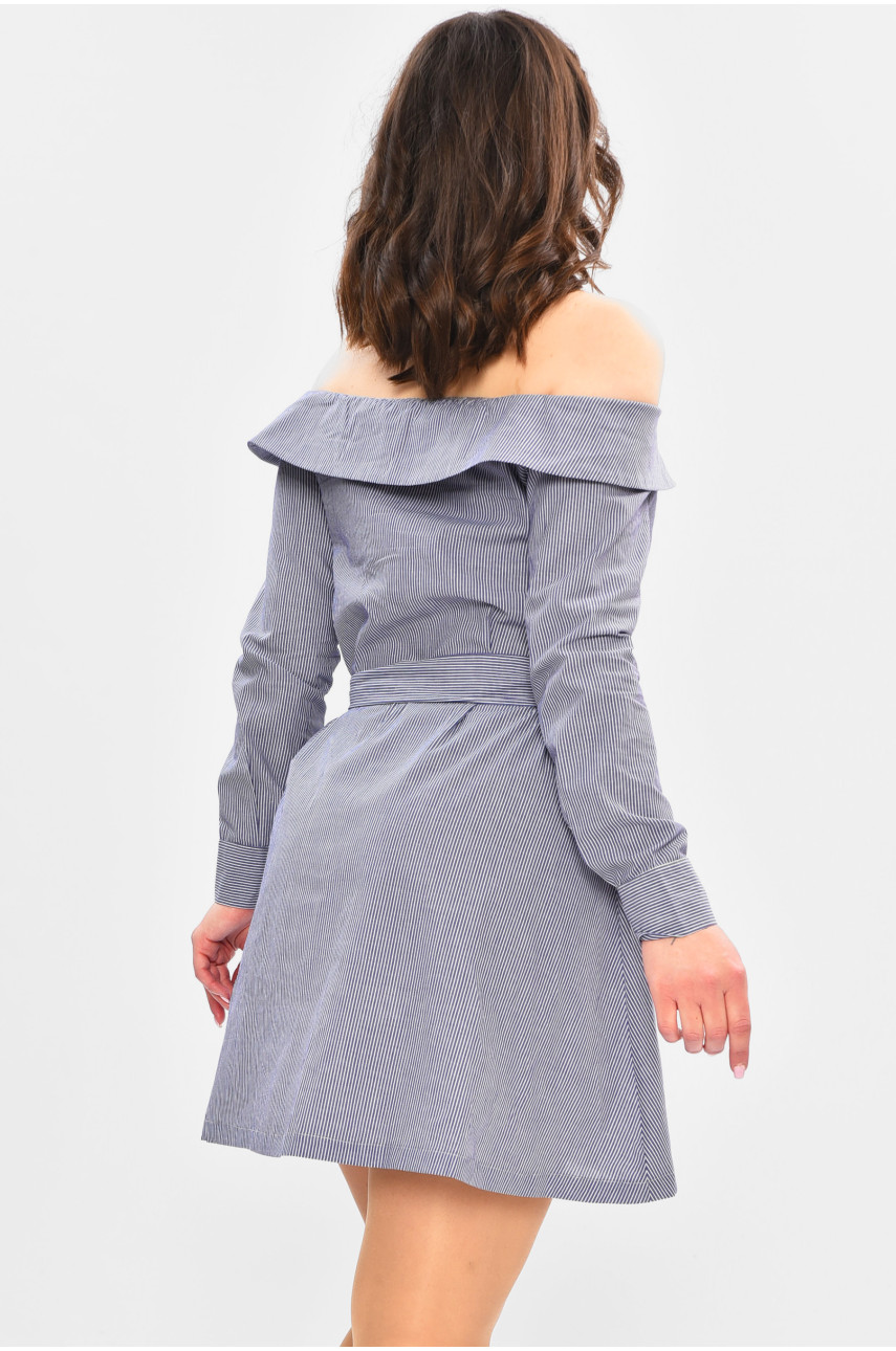 Сукня-сорочка жіноча синього кольору в смужку 202656