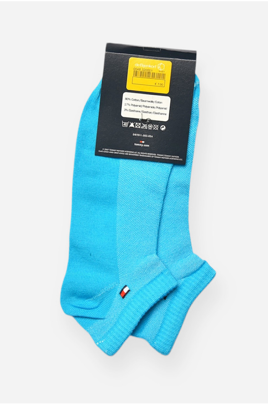 Носки женские демисезонные спортивные голубого цвета 909 202662