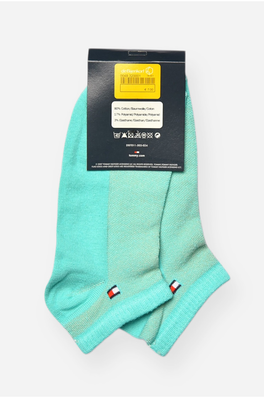 Носки женские демисезонные спортивные бирюзового цвета 909 202666