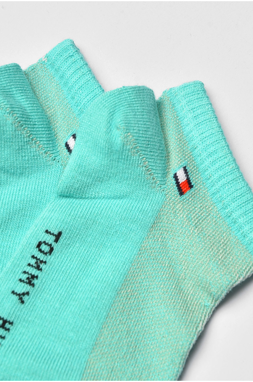 Носки женские демисезонные спортивные бирюзового цвета 909 202666