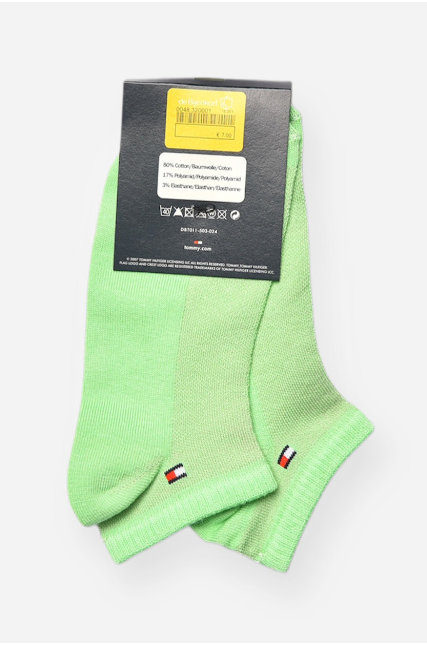Носки женские демисезонные спортивные салатового цвета 909 202668