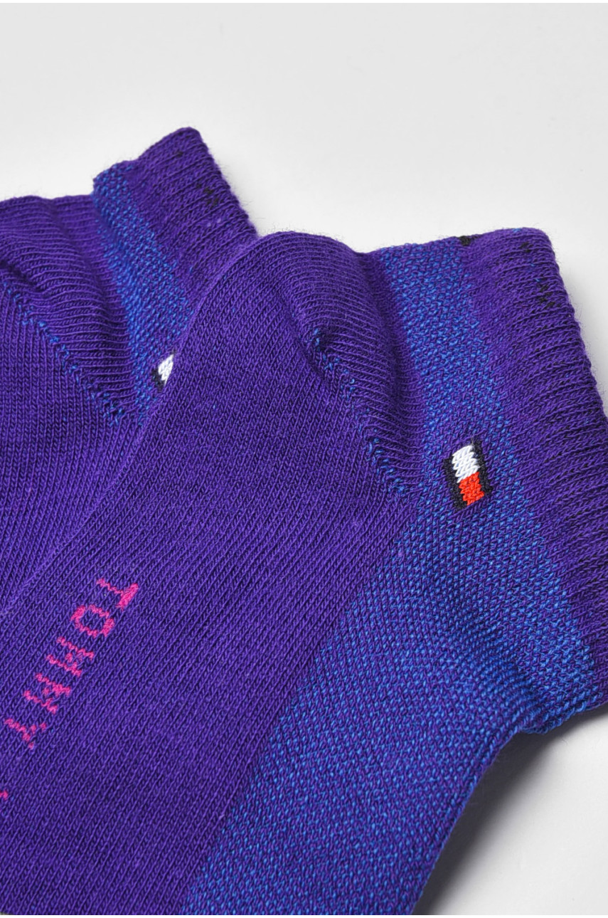Носки женские демисезонные спортивные темно-фиолетового цвета 909 202669