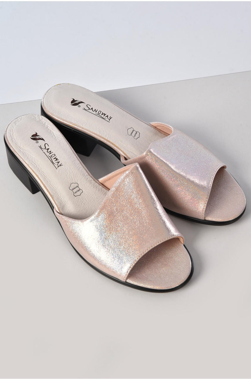 Шлепанцы женские пудрового цвета 1637-4 202678 Шлепанцы женские пудрового цвета 1637-4 202678