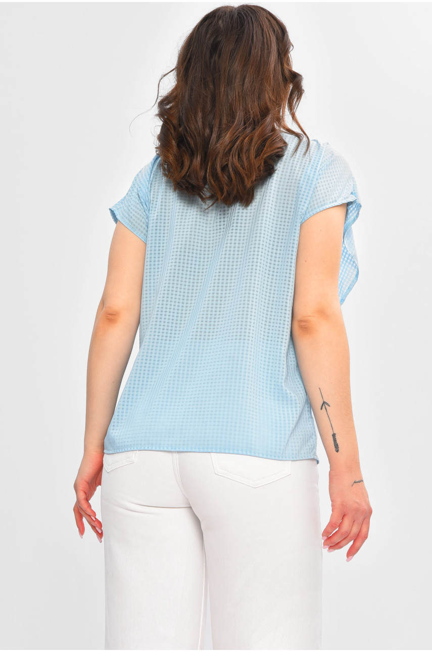 Блуза женская однотонная голубого цвета 202700