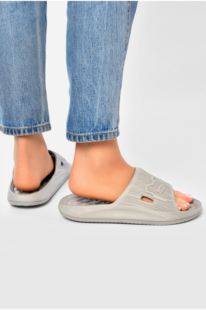 Шлепанцы пена женские серого цвета Мишка 202710 Шлепанцы пена женские серого цвета Мишка 202710